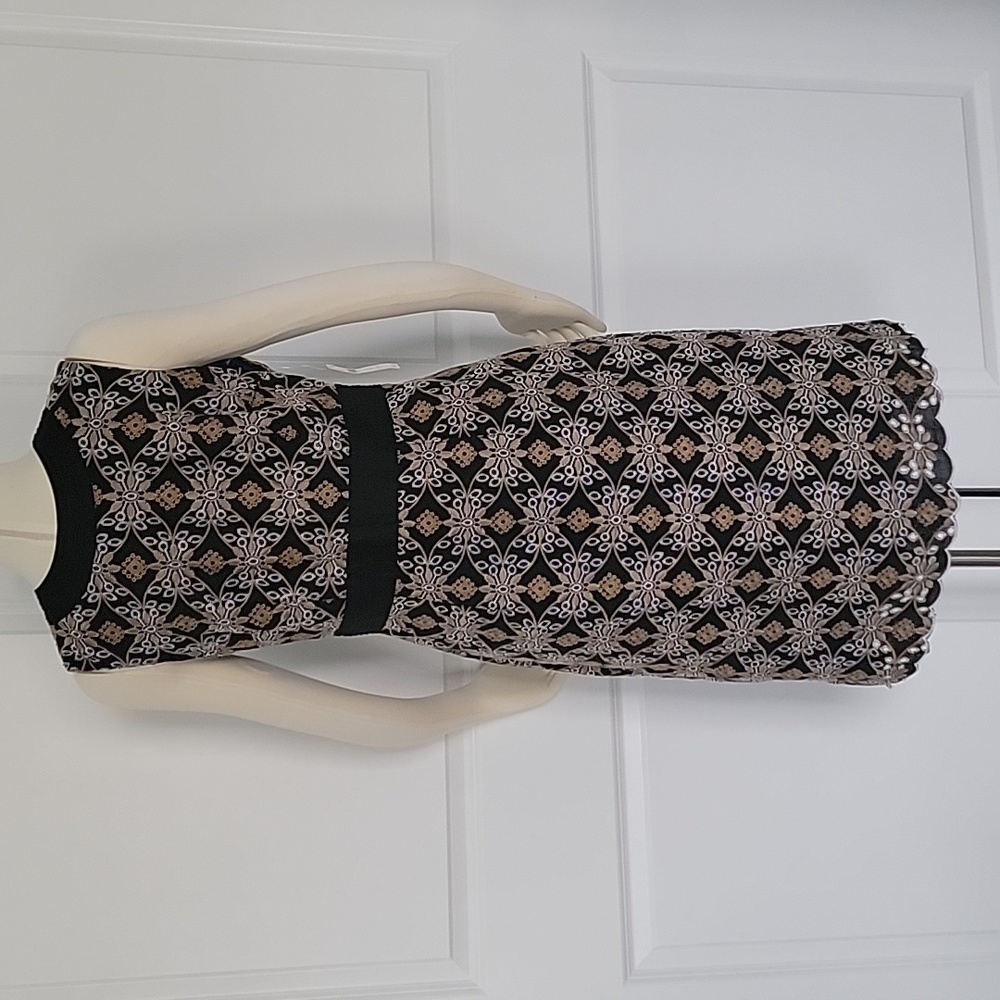 Anthropologie Black and Pink Patterned Dress - Picture 3 of 3